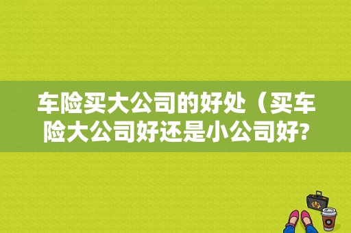 车险买大公司的好处（买车险大公司好还是小公司好?）