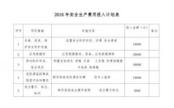 安全环保费用投入计划（安全环保费用投入计划怎么写）