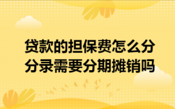 贷款担保费需要计提吗（贷款担保费需要计提吗为什么）