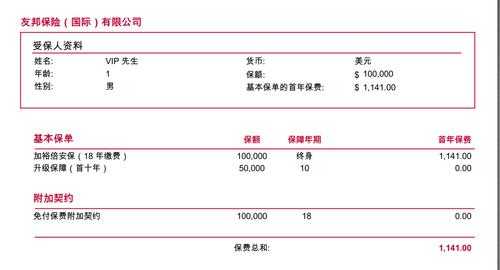 友邦保费计算（友邦保险保费缴费明细）-图3