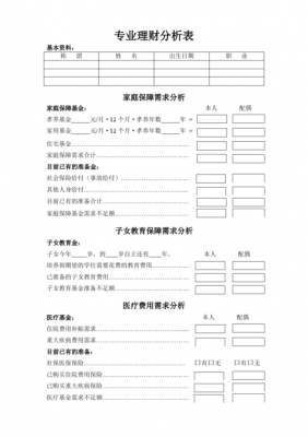 人保险需求分析表（保险需求分析基本情况问询表）-图1